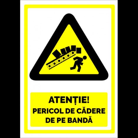 Semn pericol de cadere de pe banda